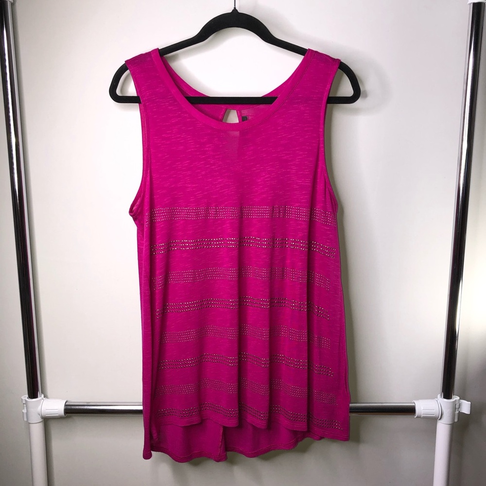 APT. 9 Pink Sleeveless Studded High-Low Blouse Medium Top